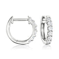 Sterling silver lab-grown diamond hoop earrings with pavé-set stones