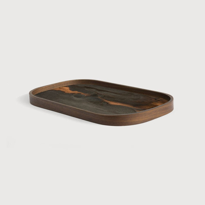 Plateau Vide-Poche Organic en Verre Bronze Ethnicraft, 42 x 24 x 3 cm-4