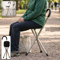 Folding walking stick with seat, 3 leg cane stool and chair support stand (1 pc)
