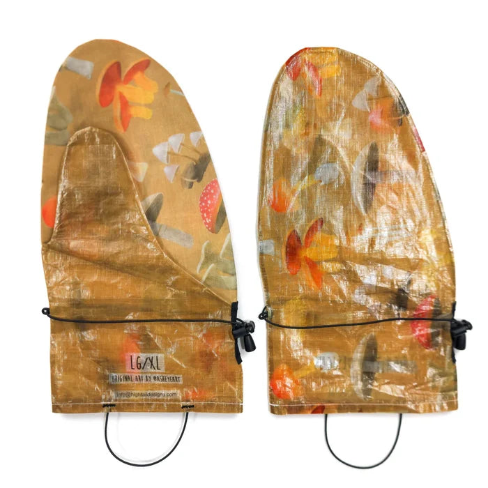 High Tail Designs - Ultralight Rain Mitts "Botany Poster" by Ash Ryan