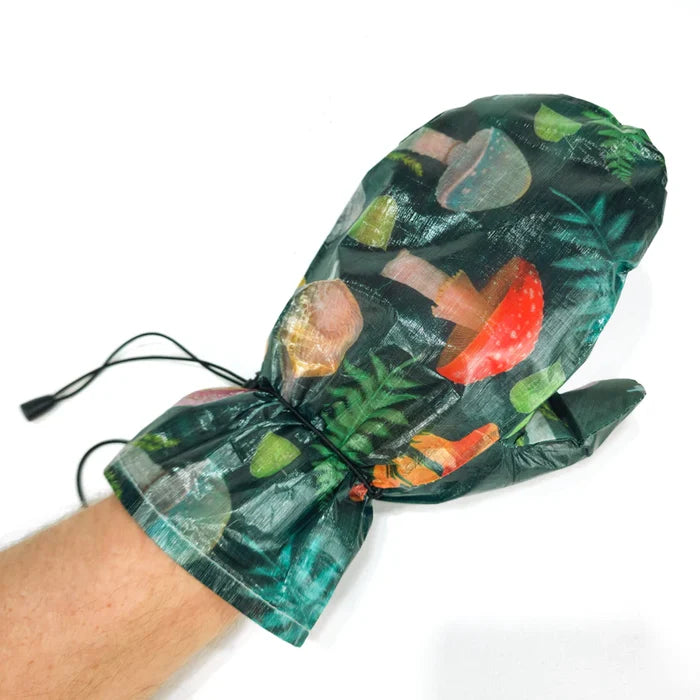 High Tail Designs - Ultralight Rain Mitts "Forest Mushroom" by Ash Ryan
