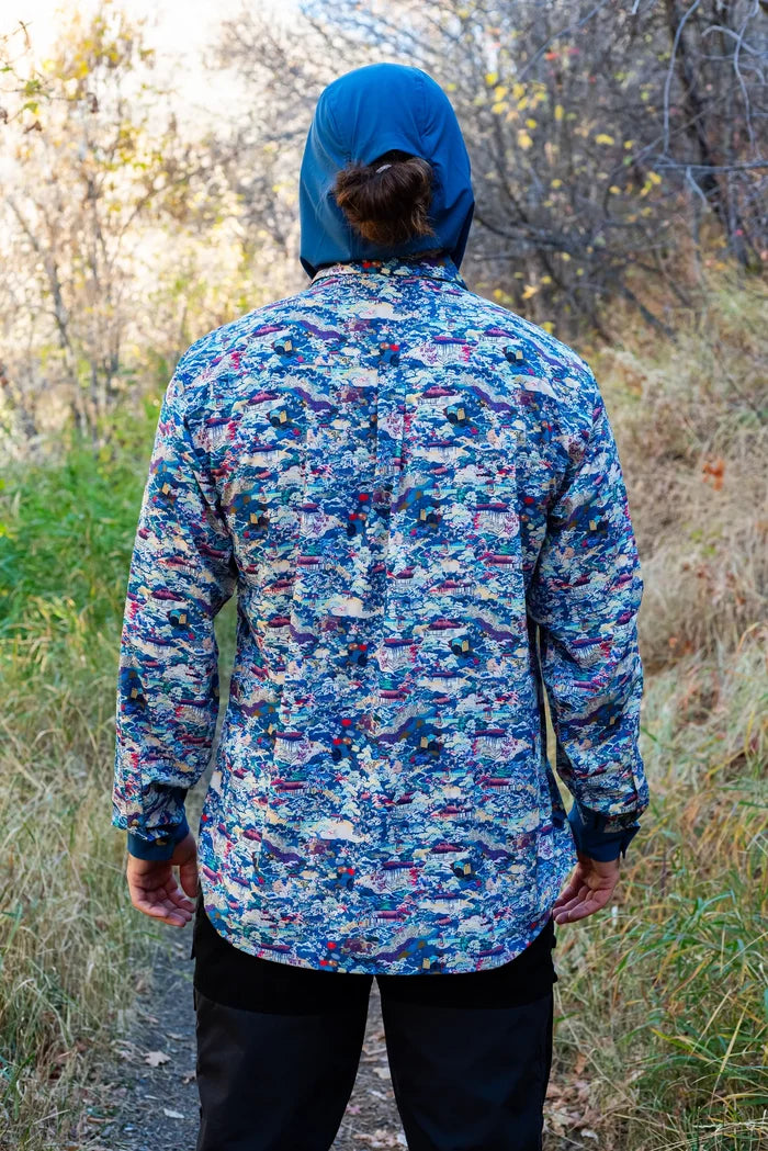 Jolly Gear - Triple Crown Button Down Long Sleeve  - Blue Garden