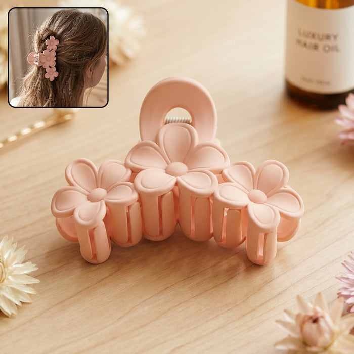 Flower-shaped plastic claw hair clip for women