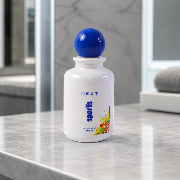 Front view of men's perfume spray bottle