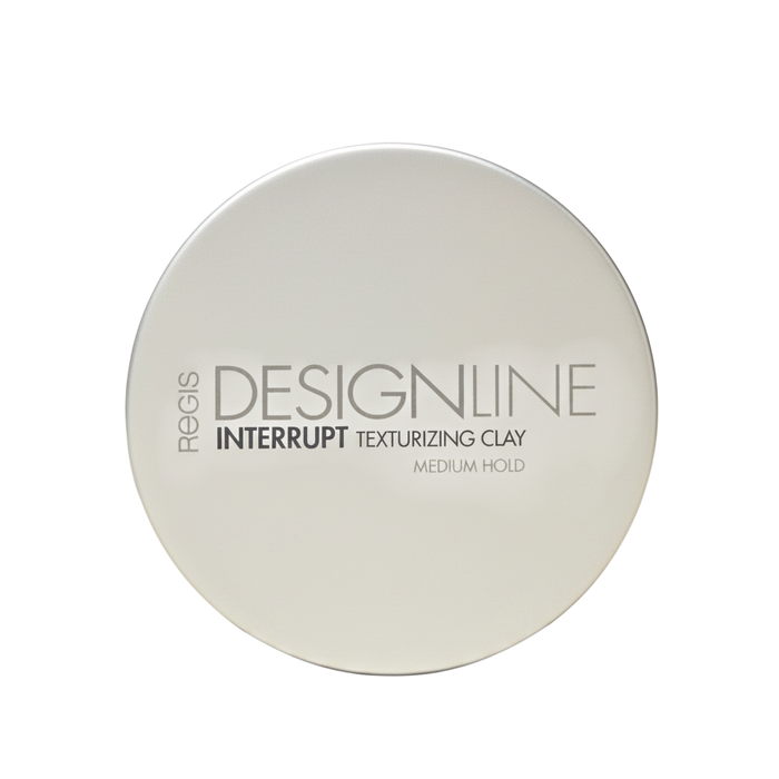 Round container of Regis Designline Interrupt Texturizing Clay on a white background