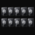 Transparent adhesive wall hooks 10pc set on white background