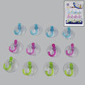 Clear transparent suction hooks displayed neatly for easy home organization.