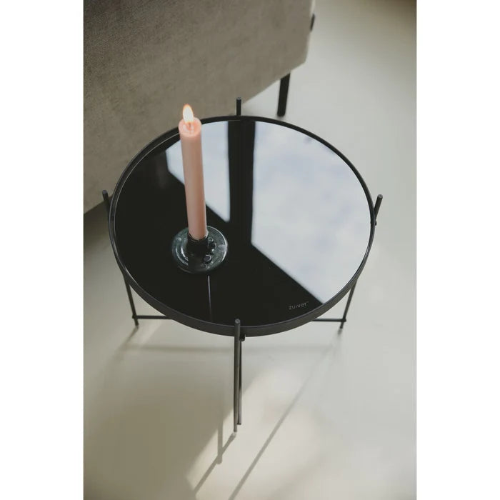 Table d’appoint Zuiver Cupid noire avec plateau en verre-02
