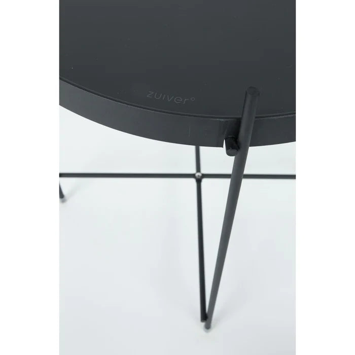 Table d’appoint Zuiver Cupid noire avec plateau en verre-03